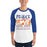 Man wearing Grand Oaks High School Grizzlies Unisex 3/4 sleeve Raglan T-shirt 240