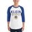 Man wearing Klein High School Bearkats Unisex 3/4 Sleeve Raglan T-shirt 003