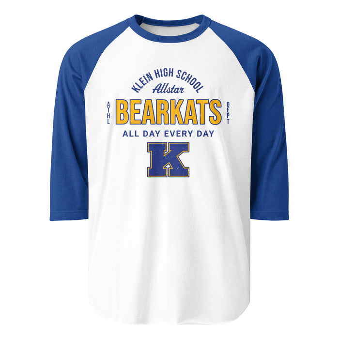 Klein High School Bearkats Unisex 3/4 Sleeve Raglan T-shirt 040