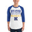 Man wearing Klein High School Bearkats Unisex 3/4 Sleeve Raglan T-shirt 024