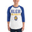 Man wearing Klein High School Bearkats Unisex 3/4 Sleeve Raglan T-shirt 017