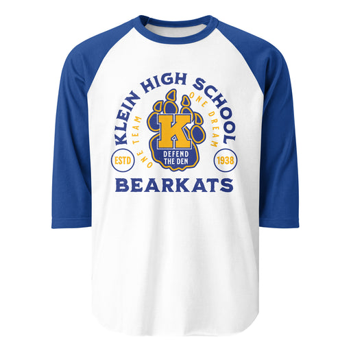 Klein High School Bearkats Unisex 3/4 Sleeve Raglan T-shirt 208