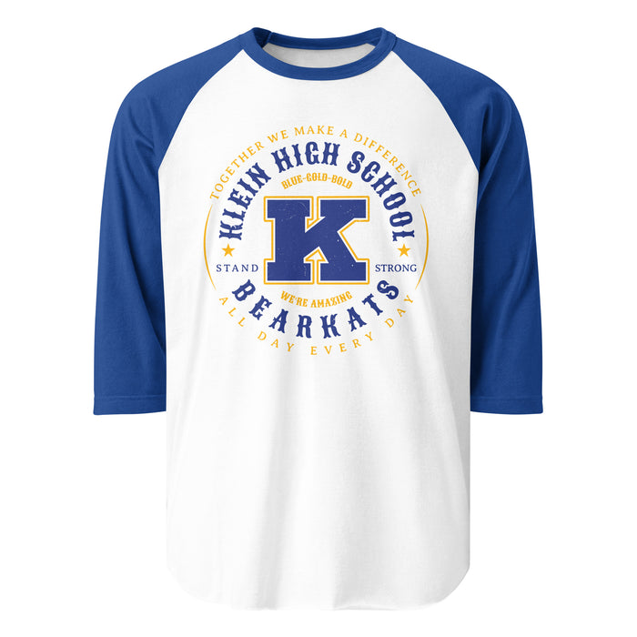 Klein High School Bearkats Unisex 3/4 Sleeve Raglan T-shirt 214
