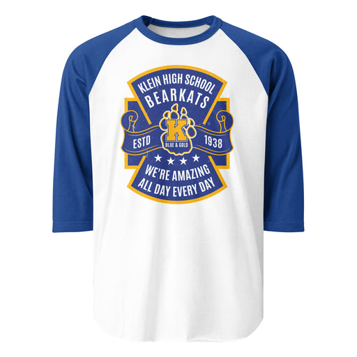 Klein High School Bearkats Unisex 3/4 Sleeve Raglan T-shirt 207