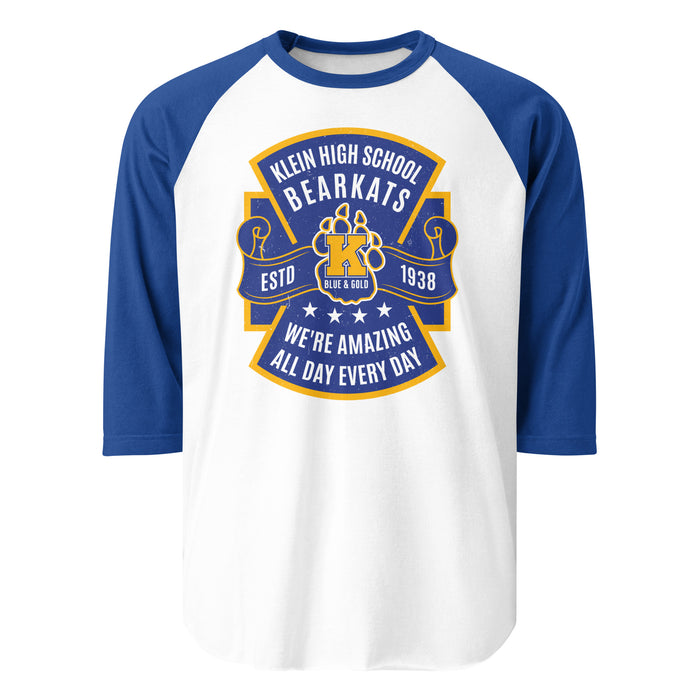 Klein High School Bearkats Unisex 3/4 Sleeve Raglan T-shirt 207