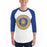 Man wearing Klein High School Bearkats Unisex 3/4 Sleeve Raglan T-shirt 216