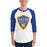 Man wearing Klein High School Bearkats Unisex 3/4 Sleeve Raglan T-shirt 225