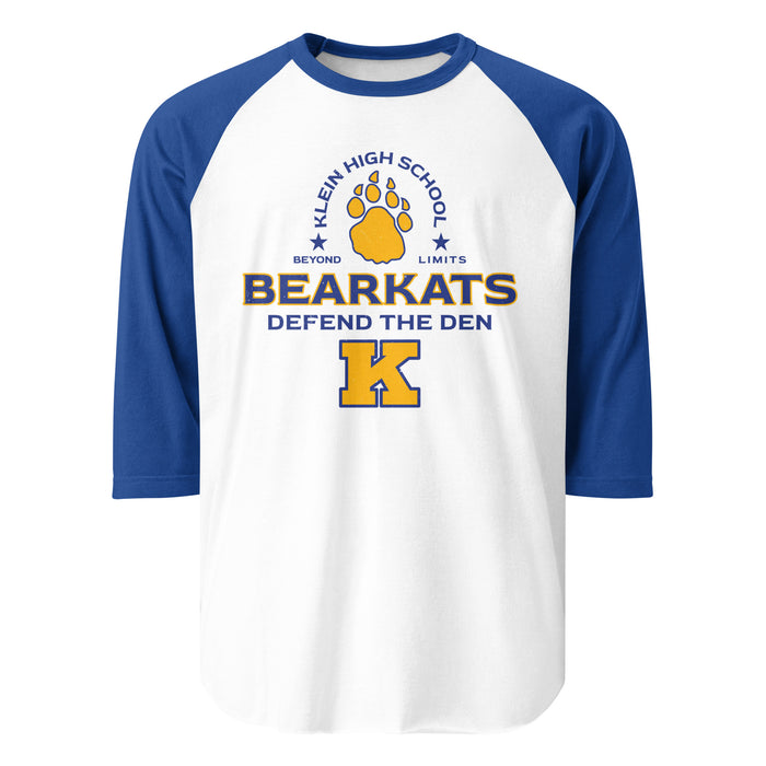 Klein High School Bearkats Unisex 3/4 Sleeve Raglan T-shirt 222