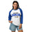 Woman wearing New Caney High School Eagles Unisex 3/4 sleeve Raglan T-shirt 234