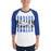 Man wearing New Caney High School Eagles Unisex 3/4 sleeve Raglan T-shirt 233