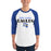 Man wearing New Caney High School Eagles Unisex 3/4 sleeve Raglan T-shirt 017