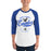 Man wearing New Caney High School Eagles Unisex 3/4 sleeve Raglan T-shirt 226