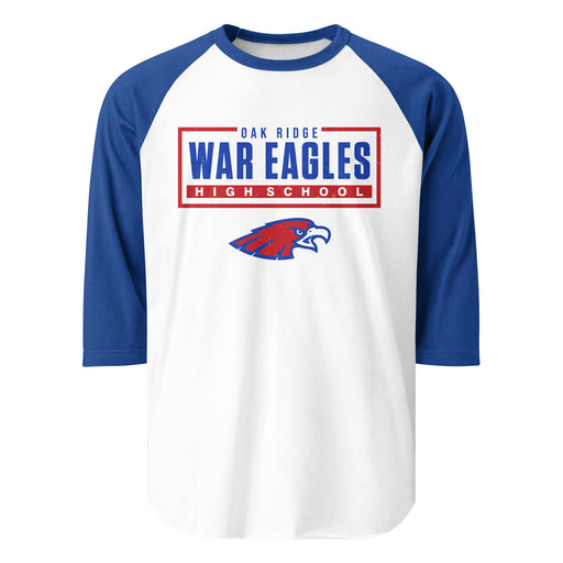 Oak Ridge High School War Eagles Unisex 3/4 sleeve Raglan T-shirt 049 royal