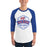 Man wearing Oak Ridge High School War Eagles Unisex 3/4 sleeve Raglan T-shirt 209 royal