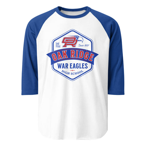 Oak Ridge High School War Eagles Unisex 3/4 sleeve Raglan T-shirt 209 royal