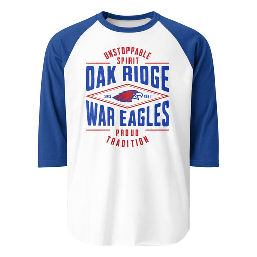 Oak Ridge High School War Eagles Unisex 3/4 sleeve Raglan T-shirt 210royal