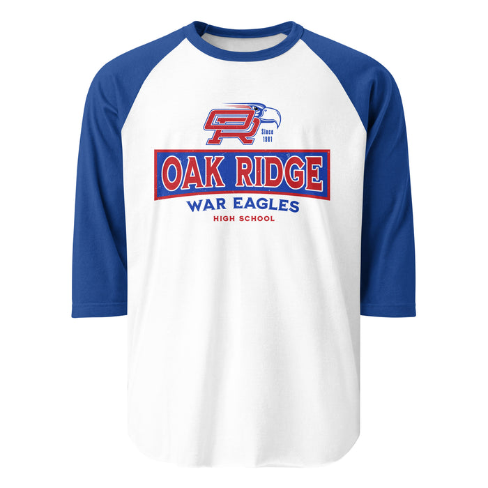 Oak Ridge High School War Eagles Unisex 3/4 sleeve Raglan T-shirt 202 royal