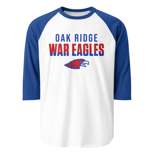 Oak Ridge High School War Eagles Unisex 3/4 sleeve Raglan T-shirt 024 - Royal