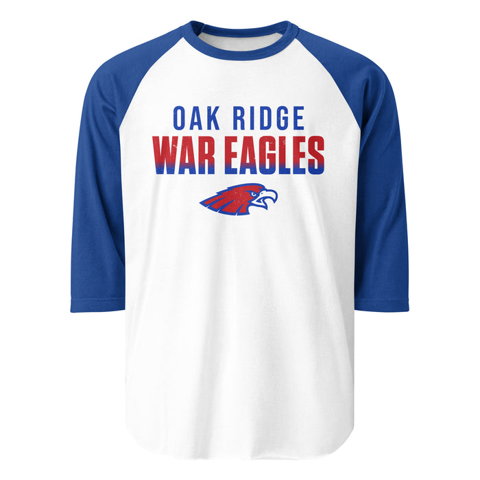 Oak Ridge High School War Eagles Unisex 3/4 sleeve Raglan T-shirt 024 - Royal