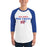 Man wearing Oak Ridge High School War Eagles Unisex 3/4 sleeve Raglan T-shirt 017 - Royal