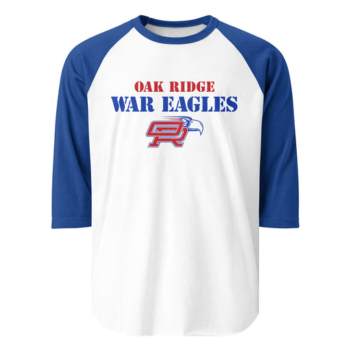 Oak Ridge High School War Eagles Unisex 3/4 sleeve Raglan T-shirt 017 - Royal