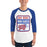 Man wearing Oak Ridge High School War Eagles Unisex 3/4 sleeve Raglan T-shirt 001 - Royal
