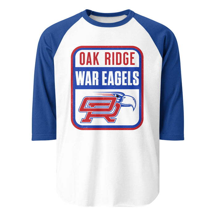 Oak Ridge High School War Eagles Unisex 3/4 sleeve Raglan T-shirt 001 - Royal