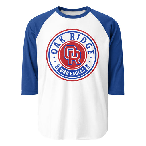 Oak Ridge High School War Eagles Unisex 3/4 sleeve Raglan T-shirt 220 royal