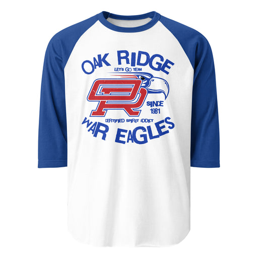 Oak Ridge High School War Eagles Unisex 3/4 sleeve Raglan T-shirt 228 royal