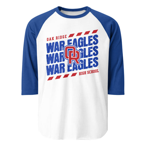 Oak Ridge High School War Eagles Unisex 3/4 sleeve Raglan T-shirt 223 royal