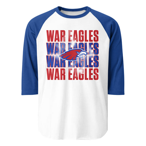 Oak Ridge High School War Eagles Unisex 3/4 sleeve Raglan T-shirt 233 royal