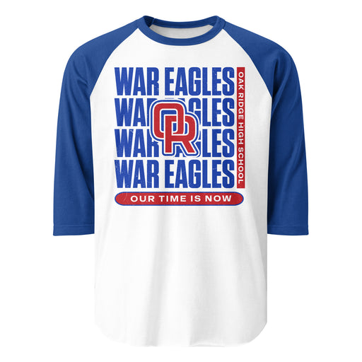 Oak Ridge High School War Eagles Unisex 3/4 sleeve Raglan T-shirt 235 royal