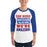 Man wearing Oak Ridge High School War Eagles Unisex 3/4 sleeve Raglan T-shirt 231 royal 