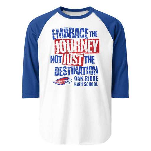 Oak Ridge High School War Eagles Unisex 3/4 sleeve Raglan T-shirt 232 royal