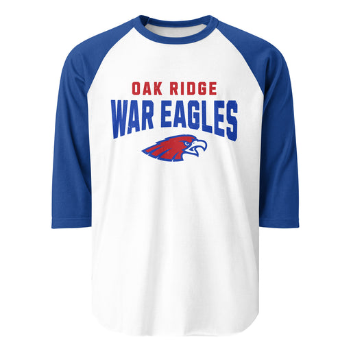 Oak Ridge High School War Eagles Unisex 3/4 sleeve Raglan T-shirt 234 royal