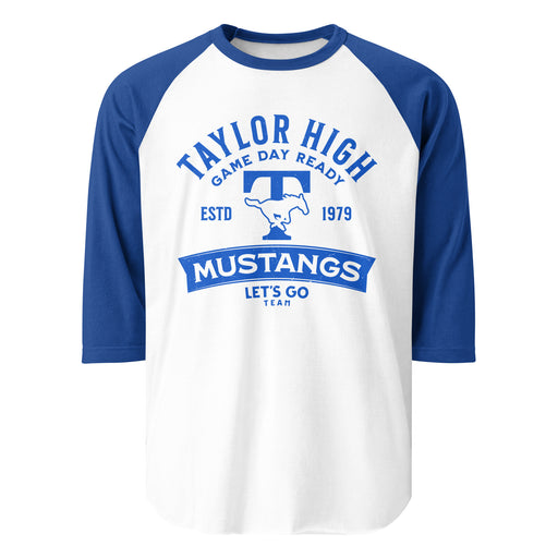 Taylor High School Mustangs Unisex 3/4 sleeve Raglan T-shirt 221