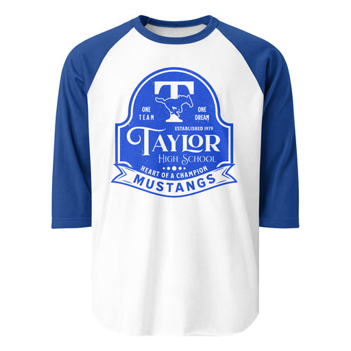 Taylor High School Mustangs Unisex 3/4 sleeve Raglan T-shirt 219