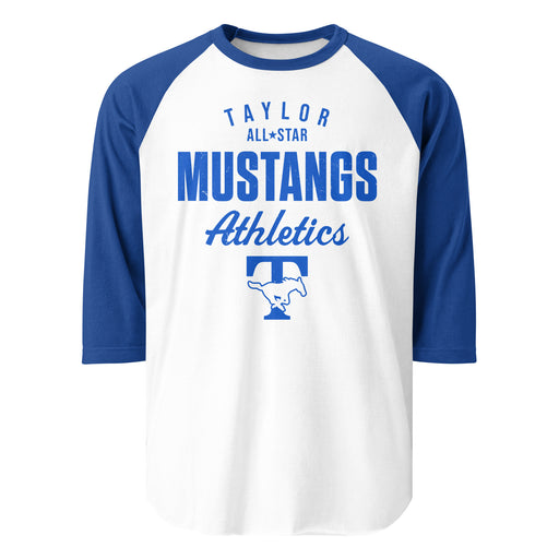 Taylor High School Mustangs Unisex 3/4 sleeve Raglan T-shirt 034