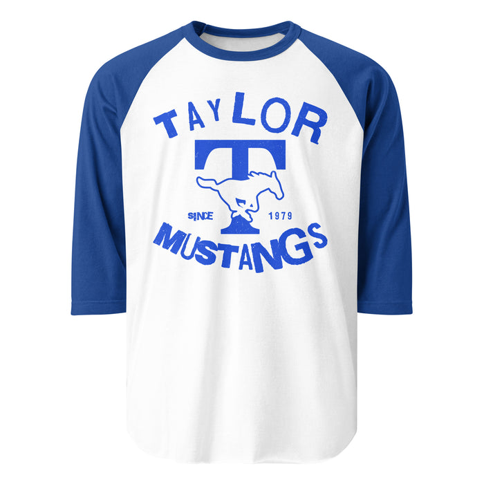 Taylor High School Mustangs Unisex 3/4 sleeve Raglan T-shirt 228
