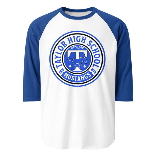 Taylor High School Mustangs Unisex 3/4 sleeve Raglan T-shirt 220