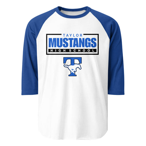 Taylor High School Mustangs Unisex 3/4 sleeve Raglan T-shirt 049