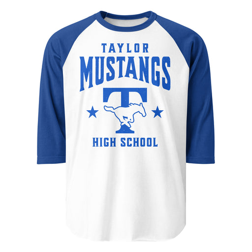 Taylor High School Mustangs Unisex 3/4 sleeve Raglan T-shirt 213