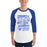 Man wearing Taylor High School Mustangs Unisex 3/4 sleeve Raglan T-shirt 232
