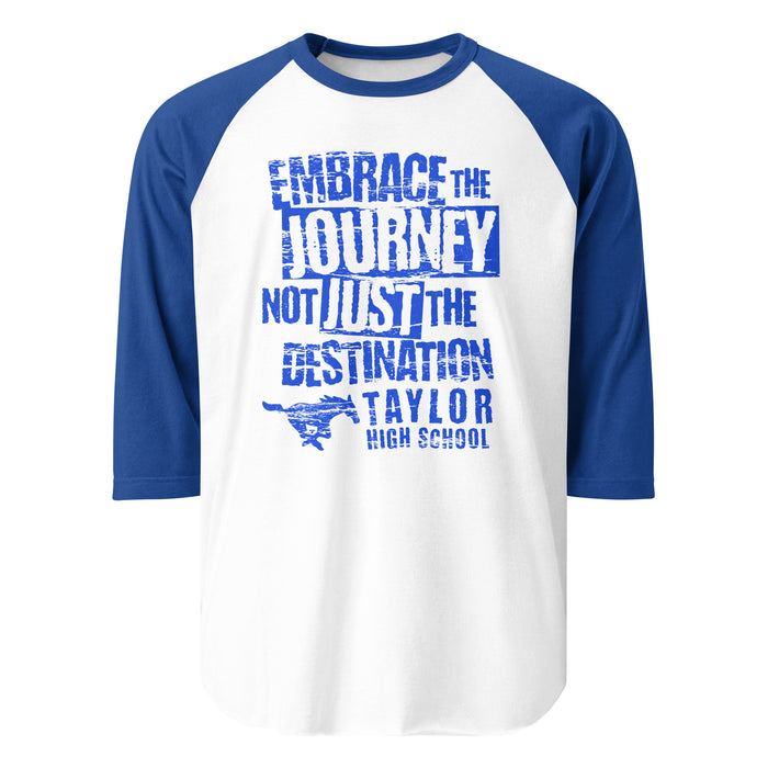 Taylor High School Mustangs Unisex 3/4 sleeve Raglan T-shirt 232