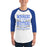 Man wearing Taylor High School Mustangs Unisex 3/4 sleeve Raglan T-shirt 237