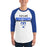 Man wearing Taylor High School Mustangs Unisex 3/4 sleeve Raglan T-shirt 024