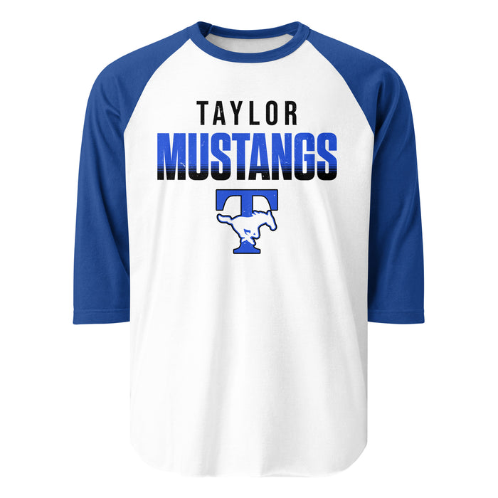 Taylor High School Mustangs Unisex 3/4 sleeve Raglan T-shirt 024
