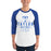 Man wearing Taylor High School Mustangs Unisex 3/4 sleeve Raglan T-shirt 217