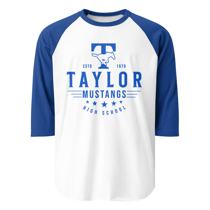 Taylor High School Mustangs Unisex 3/4 sleeve Raglan T-shirt 217