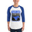 Man wearing Taylor High School Mustangs Unisex 3/4 sleeve Raglan T-shirt 001